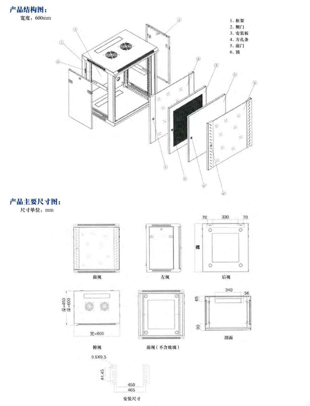 尺度B型挂墙式网络机柜BYD CABINET(图2)